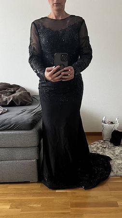 Traumhaftes Meerjungfrau Abendkleid Schwarz 