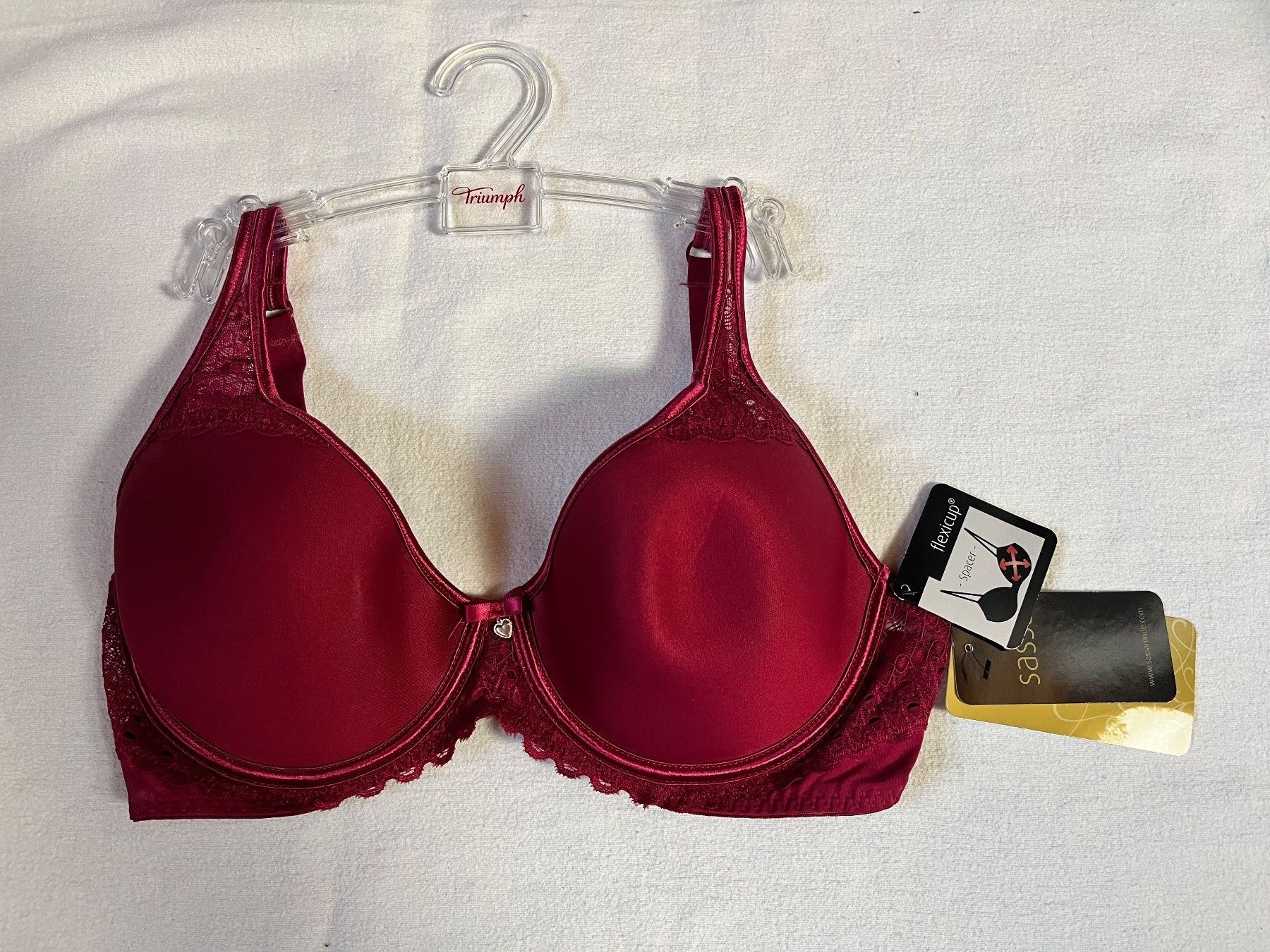 Altra biancheria intima: Bügel-BH Sassa, Grösse 75D, Farbe Dunkelrot – Nuovo e nell'imballaggio originale da Rudolfstetten venduto da gst_g7xl 2