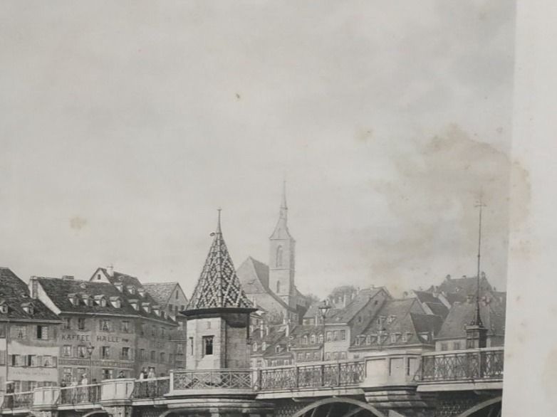 Incisioni: Basel - ""Alte Rheinbrücke in Basel" - 1903 – Usato da Sorengo venduto da 74in 6