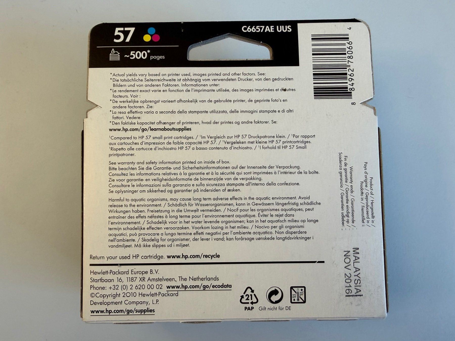 Hewlett Packard Cartucce per stampanti & toner: HP 57 Patrone – Nuovo e nell'imballaggio originale da Einigen venduto da Medicom-Pharma 2