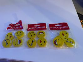 3x Smiley Radiergummis OVP