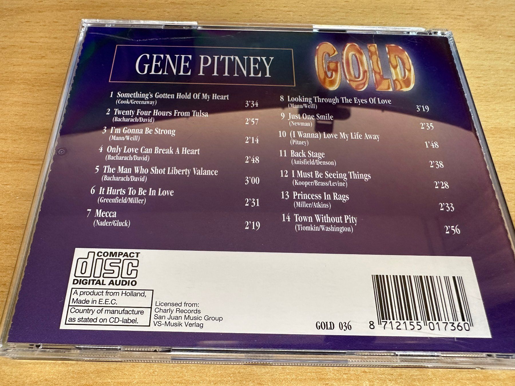 CD: Gene Pitney – Gold – Usato da Rikon im Tösstal venduto da Alpenmutz 1