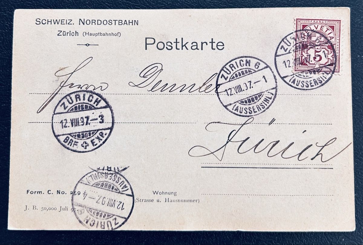 Alle Briefmarken: Avis Karte Zürich  – Gebraucht aus Horw von Tellbub