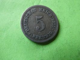 Dt. Reich 1875 A, 5 Pfennig