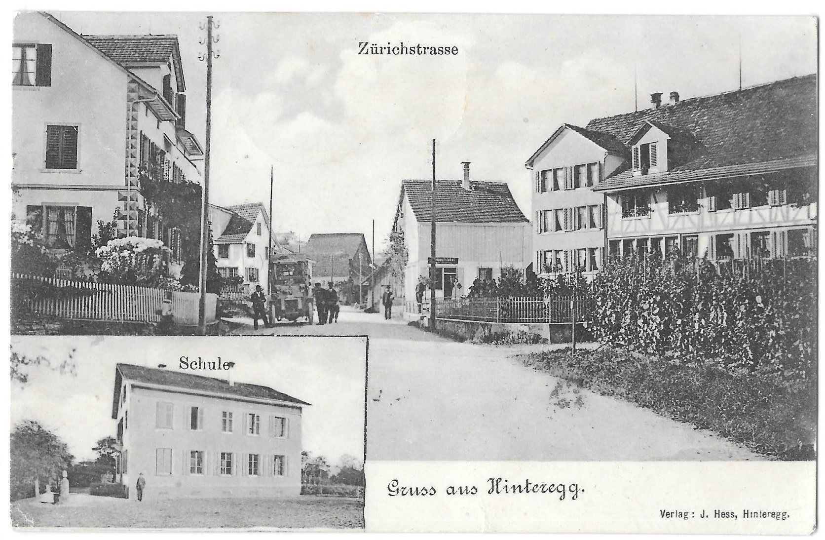 Cartoline postali: Hinteregg Zürichstrasse mit Postauto – Usato da Olten venduto da clotaldi