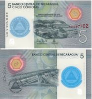 NICARAGUA 5 CORDOBAS 2019 (UNC) POLYMERE