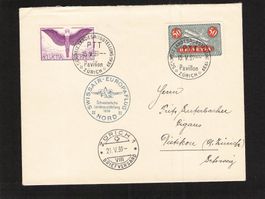 Flugpost Swissair Europaflug 15.V.39 Landi