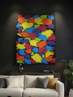 Quadro astratto multicolore moderno,"WINDOWS OF LIFE",60x8