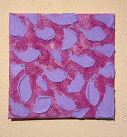 Bild- Abstrakte Malerei Leinwand Lila Rosa 25cm x 25cm