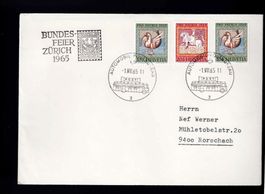 CH FDC Pro Patria Satz 1965