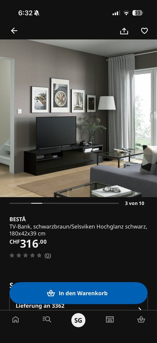 Ikea Mobili TV: Tv-Möbel schwarz Ikea – Usato da Niederönz venduto da _.sg11._ 1