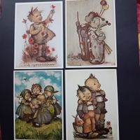 4 alte Hummel-Ansichtskarten
