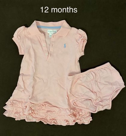 Ralph Lauren girls dress with panties, 12 months, pink