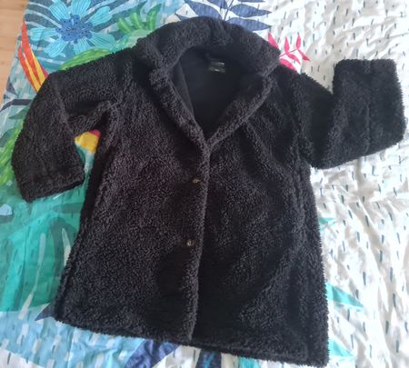 Manteau noir femme (S/M) ULTRA DOUX et CHAUD