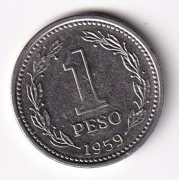 Tutti le monete: Argentinien un peso 1959 – Usato da Neuchâtel venduto da karlpierrino 1