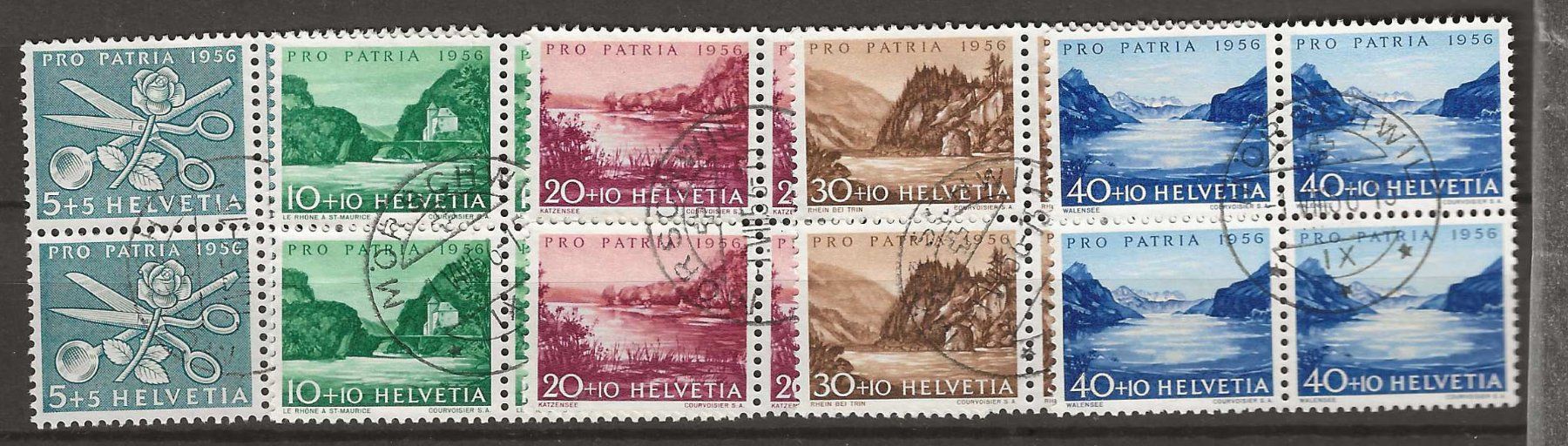 Alle Briefmarken: PP056 - Pro Patria 1956 B4 obl. Morschwil – Gebraucht aus Trélex von Phil_Albert