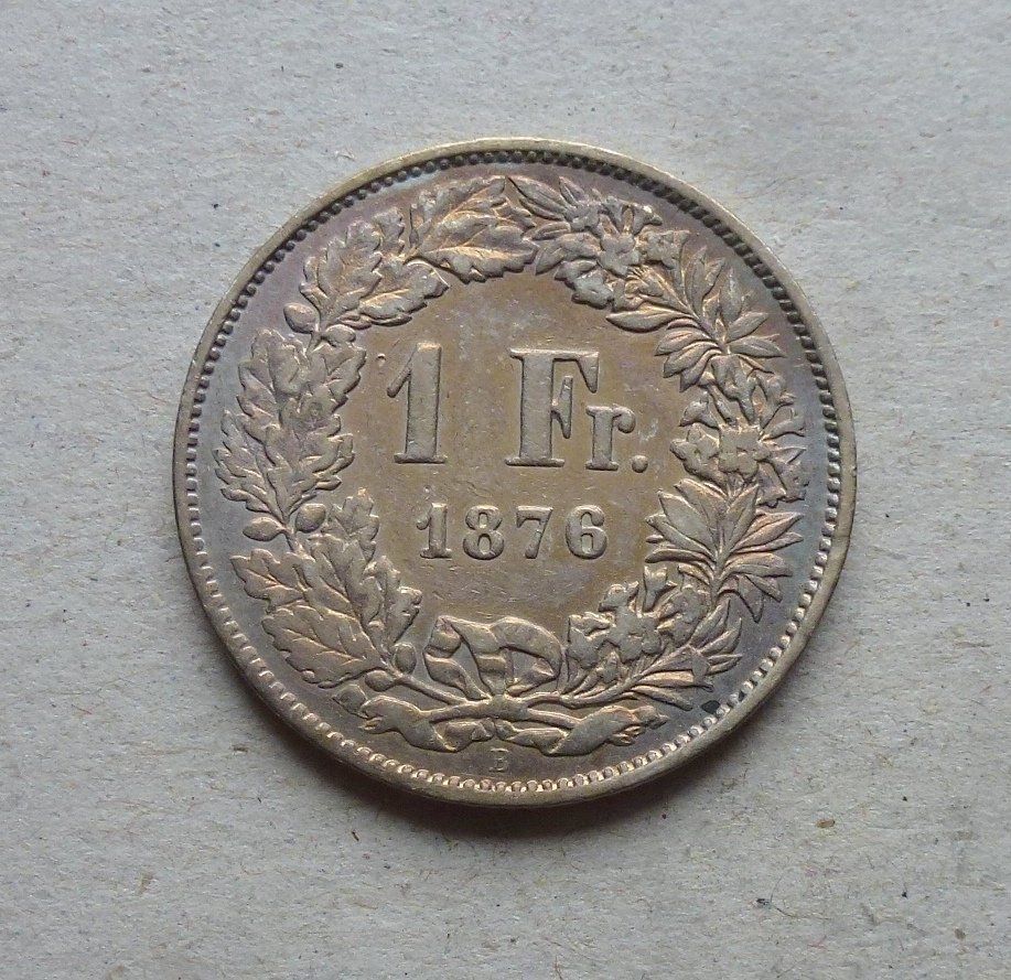 Tutti le monete: ++ 1.- Franken 1876, gute Erhaltung – Usato da Walkringen venduto da Casablanca777