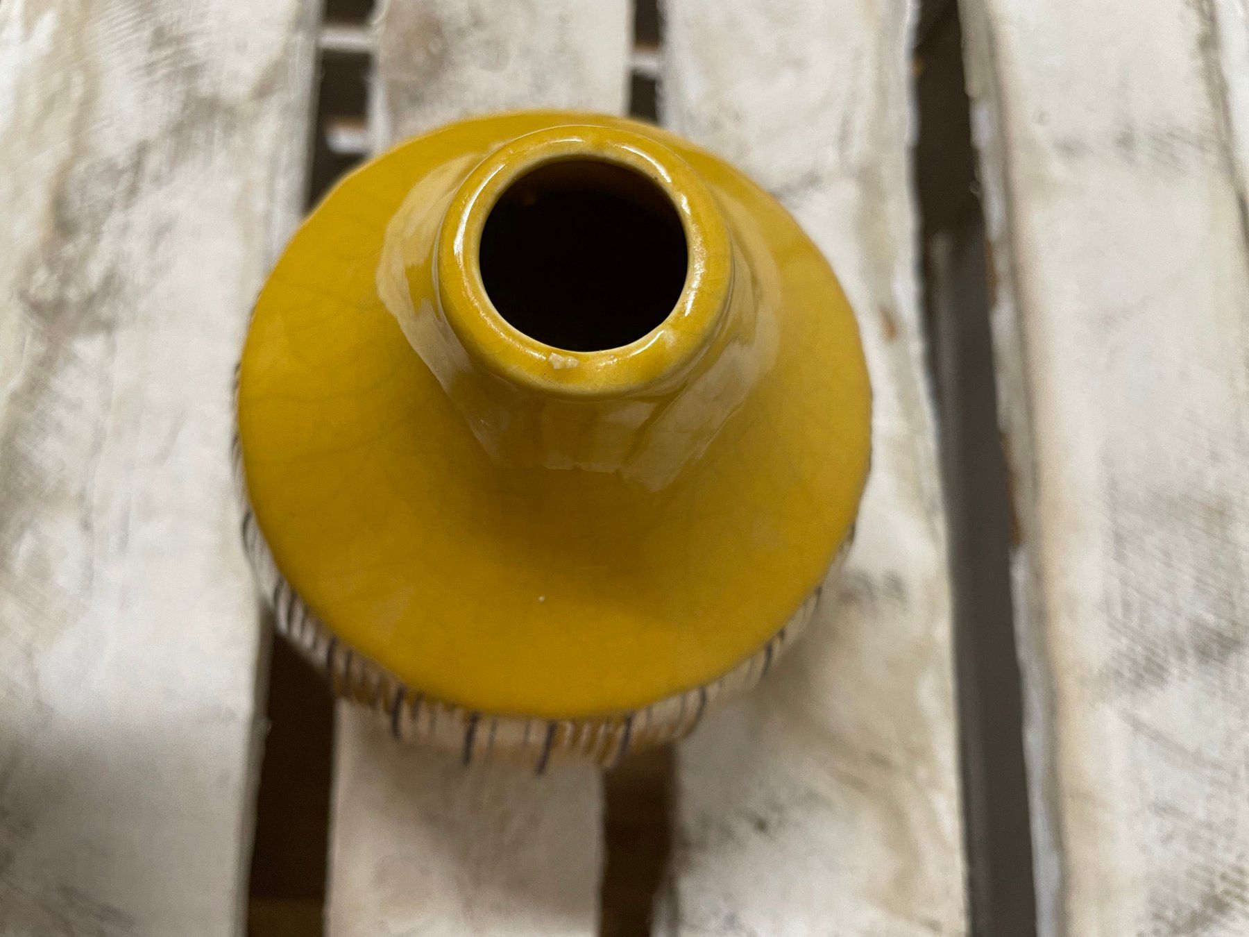 Vasi & Recipienti: Vase gelb/schwar, 13cm Durchmesser, 15cm hoch – Nuovo (secondo la descrizione) da Embrach venduto da pifu_gmbh 1