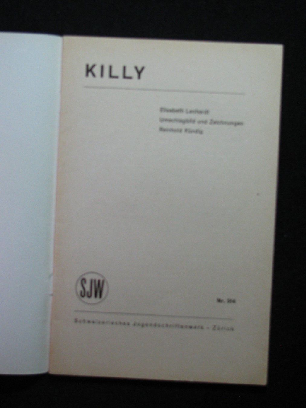 Libri: SJW 514 Elisabeth Lenhardt Killy  EA 1954 – Usato da Reitnau venduto da Zaomir 1