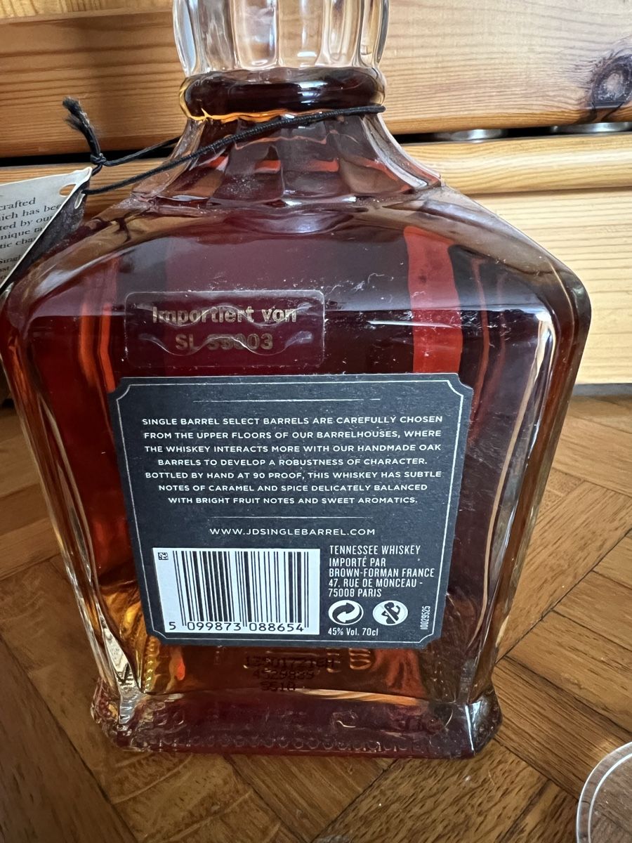 Jack Daniels Bevande alcoliche: Jack Daniels Single Barrel mit Glas 7dl 45% vol. – Nuovo e nell'imballaggio originale da Basel venduto da veralt 1