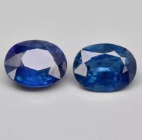 Vrai 0.62ct Natur Saphir Paar Edelsteine Oval Blau