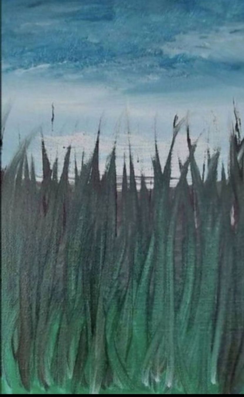 Tableaux: Gemälde Gras und Himmel handmade 30×30 – Neuf (Voir description) à Riehen par Steinbock1970 2
