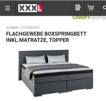 Flachgewebe Boxspringbett | grau | von XXXL Carry Home