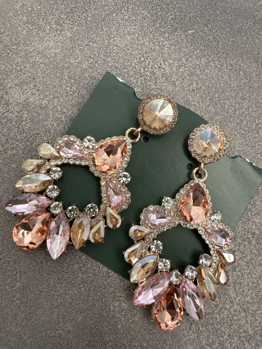 Orecchini pendenti & Orecchini a lobo: Glamouröse Ohrringe mit Box, Strasssteinen rosa – Nuovo (secondo la descrizione) da Dietikon venduto da vithya88 2