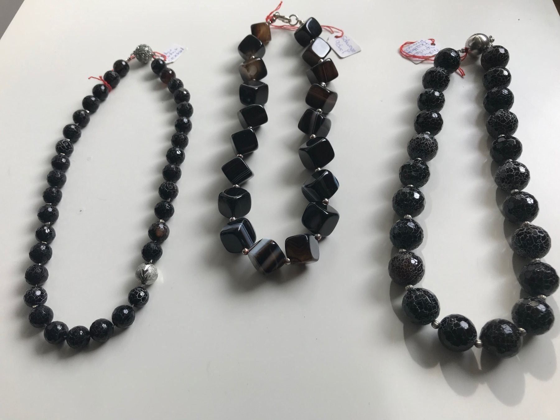 Colliers: Kette, schwarzer Achat, Cracket, – Neuf avec emballage d'origine à Bern par antigua13