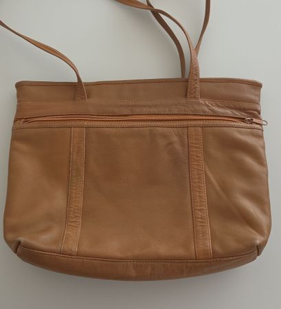 Elegante Vintage Ledertasche, hellbraun, Top Zustand