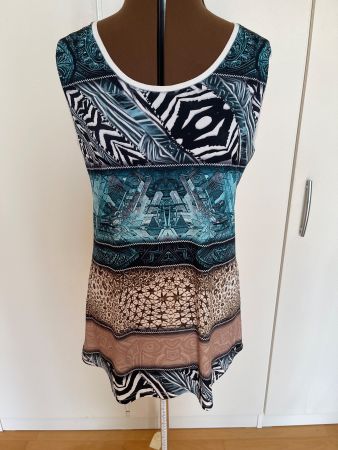 Christa Probst: ärmelloses Longshirt Gr. 42, gemustert