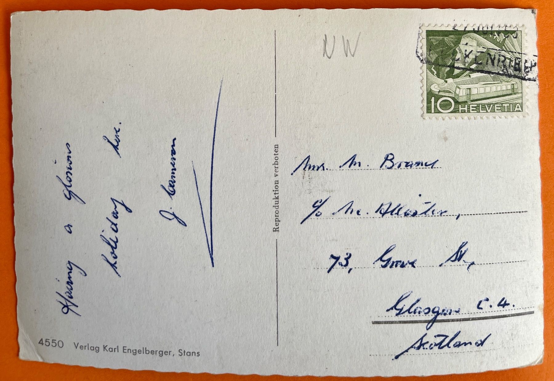 Cartoline postali: BECKENRIED - KLEWENALP - LUFTSEILBAHN 1950 – Usato da Lutry venduto da Ediego 1