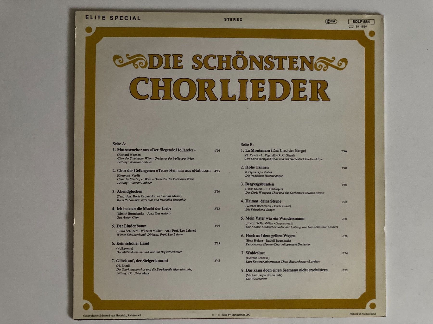 Schallplatten: Die schönsten Chorlieder – Gebraucht aus Zürich von Chaeffeler 1