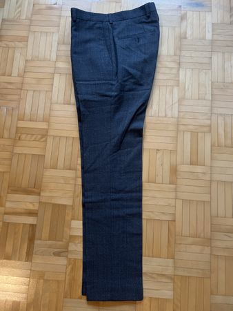 Elegante Herren Stoffhose Gr. 46 dunkelgrau kariert