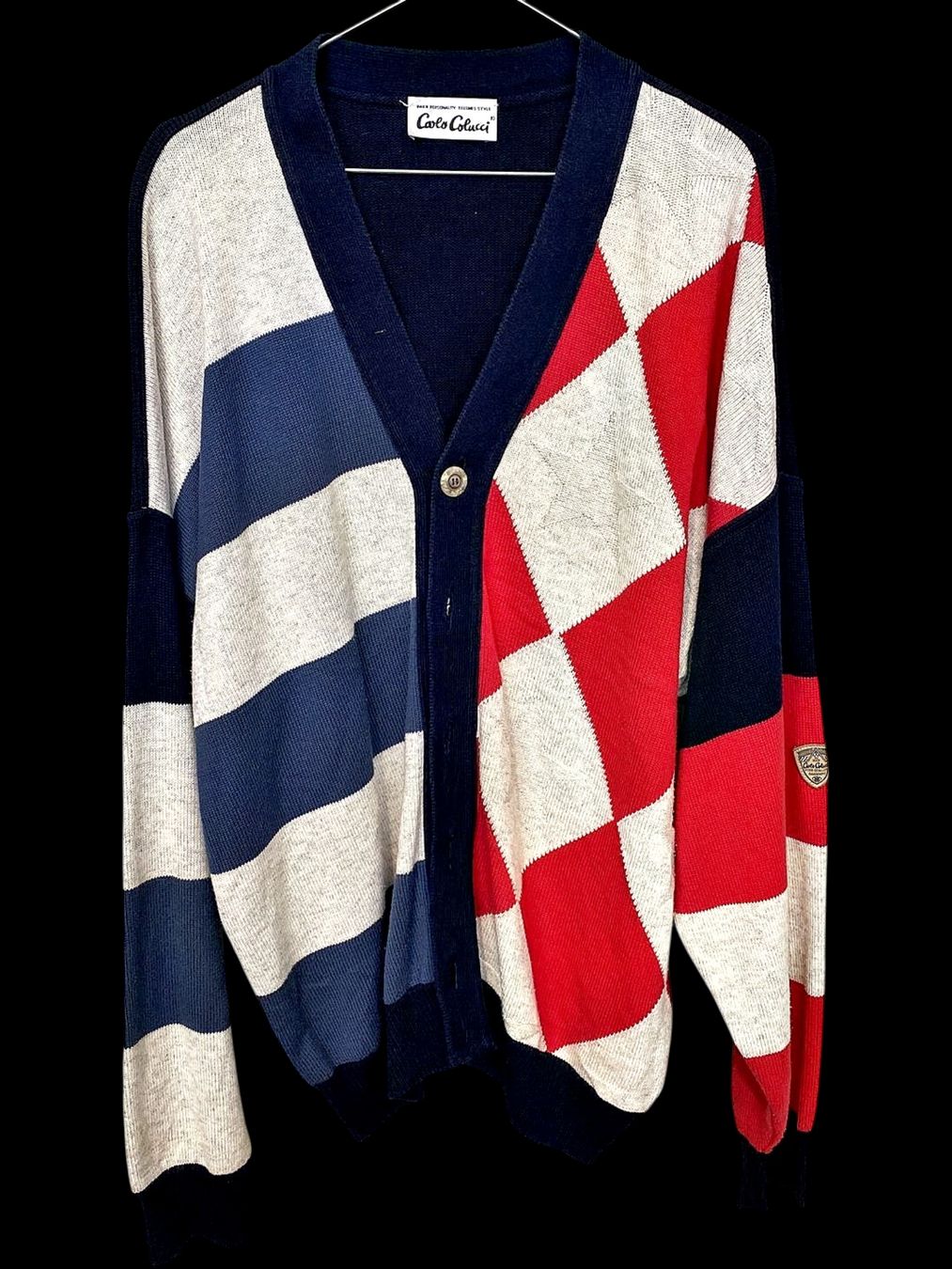 Carlo Colucci Maglioni & Felpe: Carlo Colucci Vintage Geometrischer Cardigan Pullover - – Usato da Zug venduto da vinokilo 1