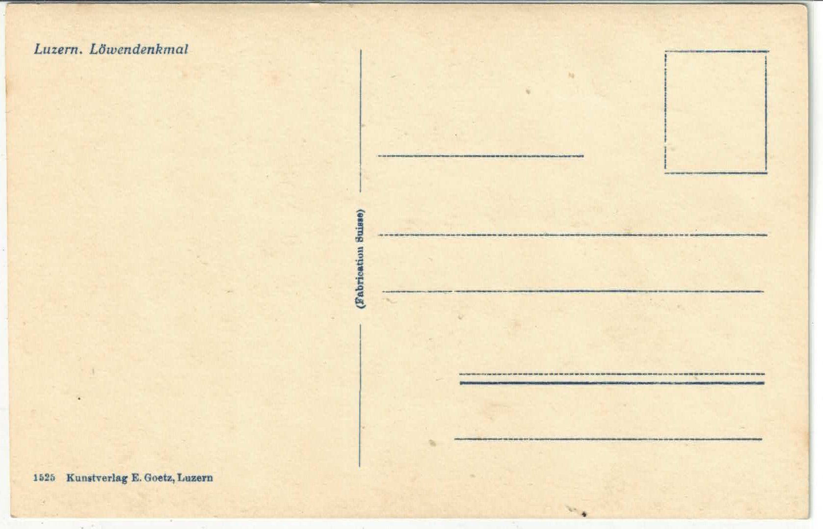 Cartoline postali: Luzern - Löwendenkmal – Usato da Ettingen venduto da Kartenplanet 1