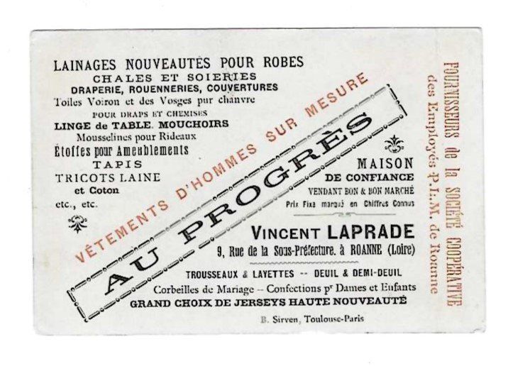 Grafica & Litografie: Carte publicitaire - Chromo – Usato da Genève venduto da edelweiss1900 1