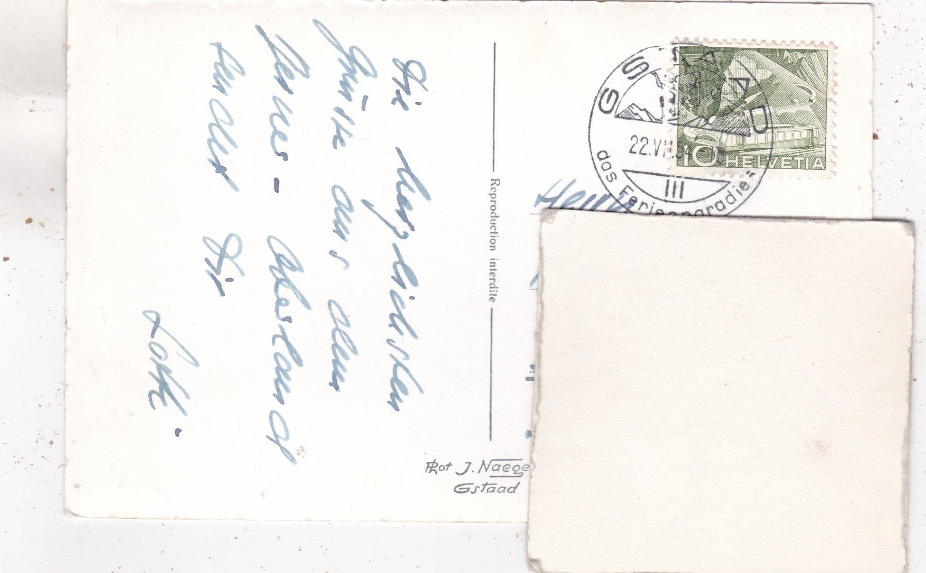 Cartoline postali: Gstaad mit Hornberg 1954 – Usato da Herisau venduto da Lisegrat2008 1