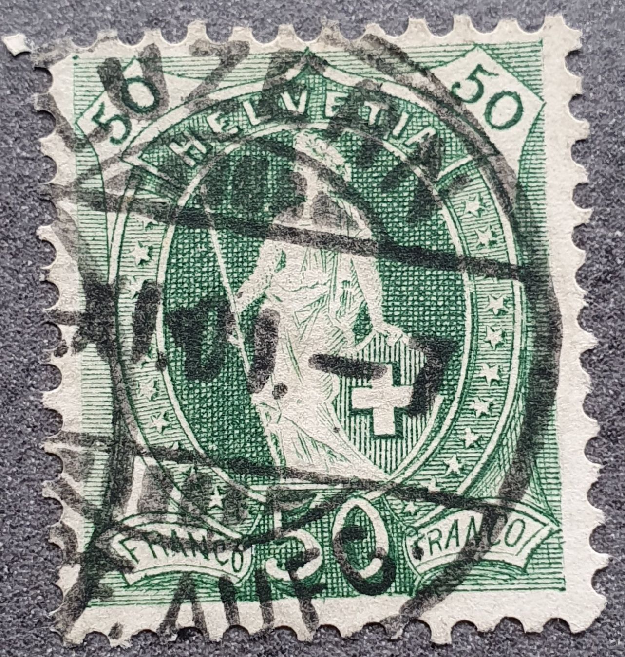 Tutti i francobolli: Stehende Helvetia Luzern 74E Kat. 25.- – Usato da Balgach venduto da SIMEON27