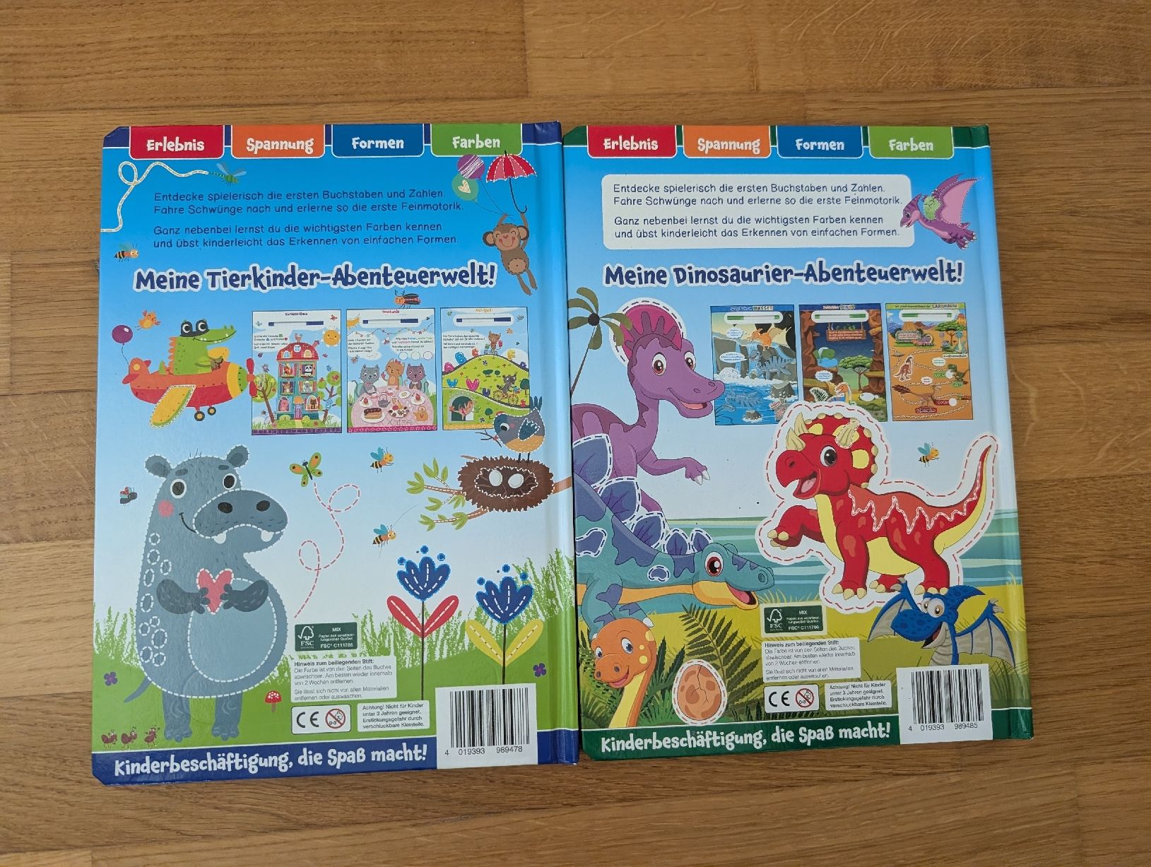Libri: 2 abwischbare Malbücher mit Stift: Tierkinder, Dinosaurier – Usato da Wädenswil venduto da HummerZH 1