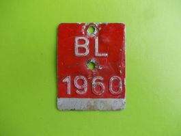 Velonummer / Fahrradnummer BL 1960