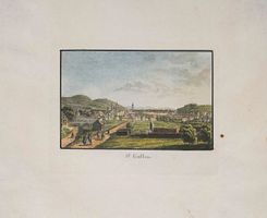 St. Gallen altkolorierter Aquatinta