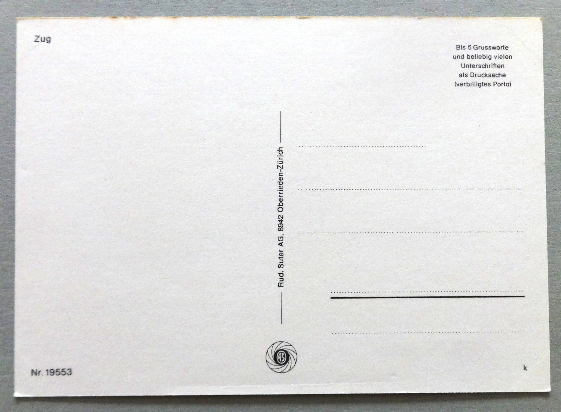 Cartoline postali: Zug – Usato da Fétigny venduto da Billy2miny 1