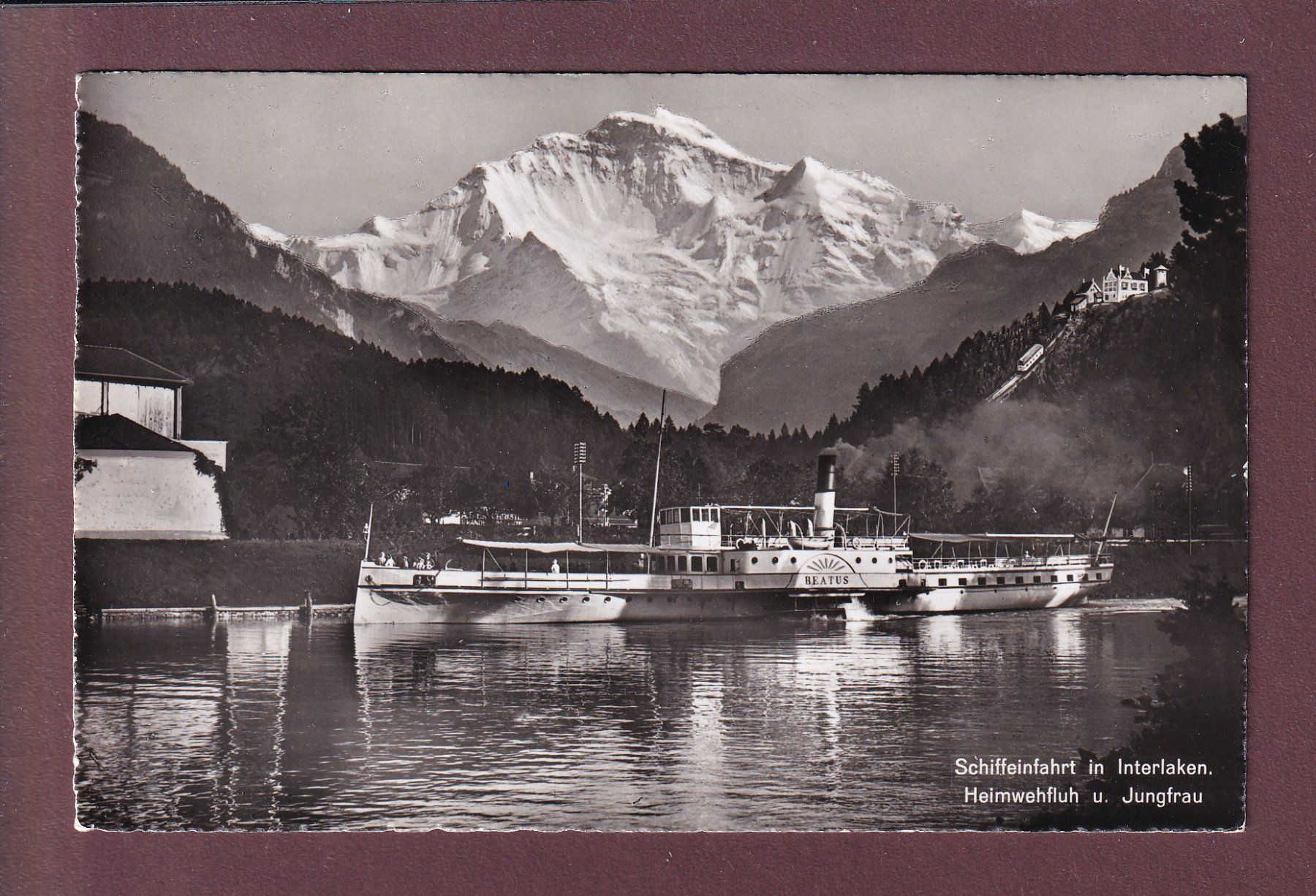 Cartoline postali: INTERLAKEN - Schiff BEATUS - Jungfrau – Usato da Pully venduto da nicecards