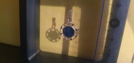 Vintage Anhänger, Gott schütze Dich, Talisman Blau, amen
