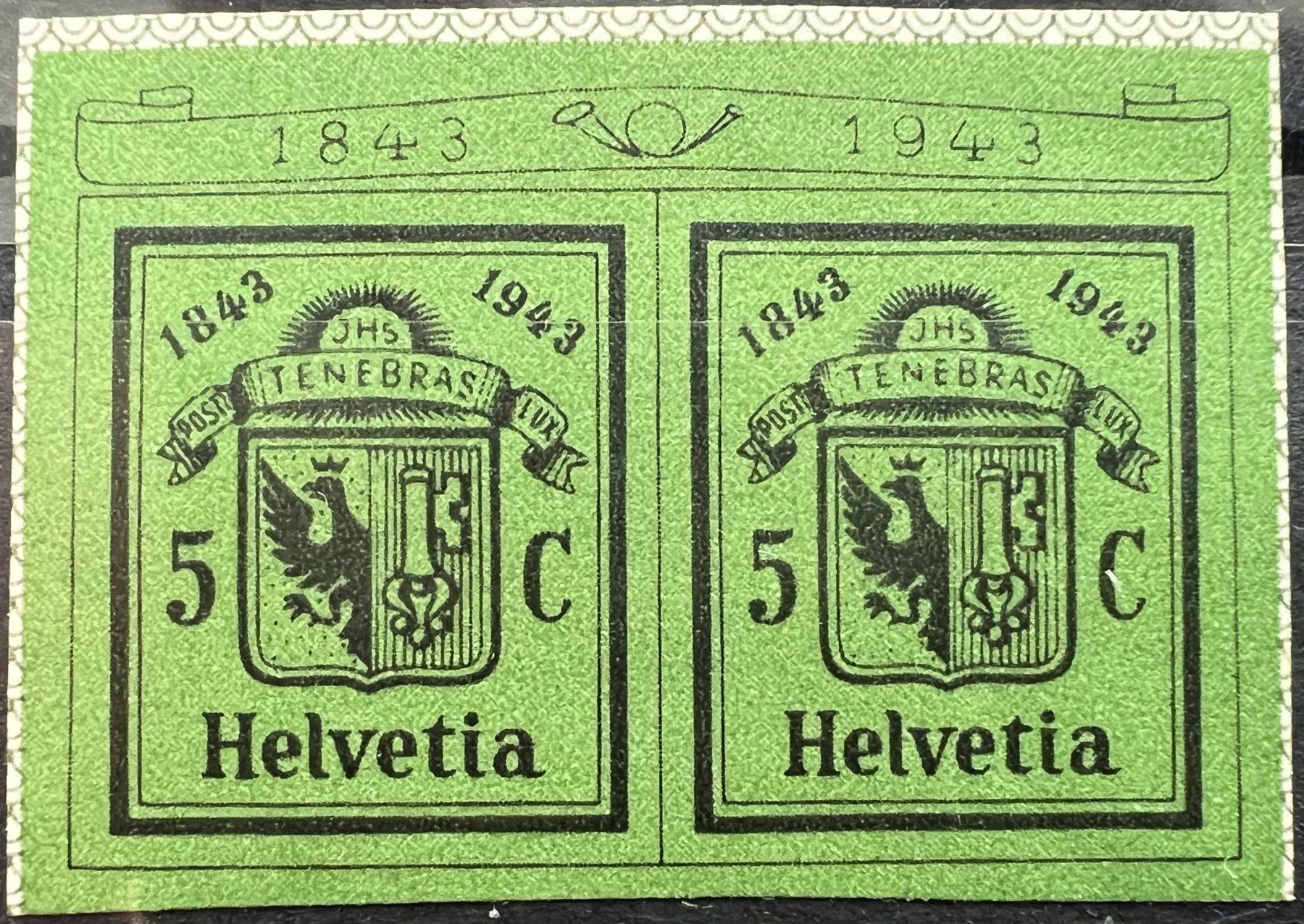 Tutti i francobolli: 1943 Genfer Block Ausschnitte ** SBK 70.- – Usato da St. Gallen venduto da Cheirodon