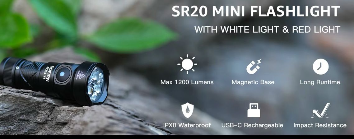 Lampade: Neu: Sofirn SR20 Mini mit Weiss/Rotlicht. Max. 1200 Lumen – Nuovo e nell'imballaggio originale da Arbon venduto da Helmuth 8