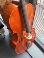 spannendes 4/4 Cello, ca. 30-40 Jahre, mit Koffer und Bogen