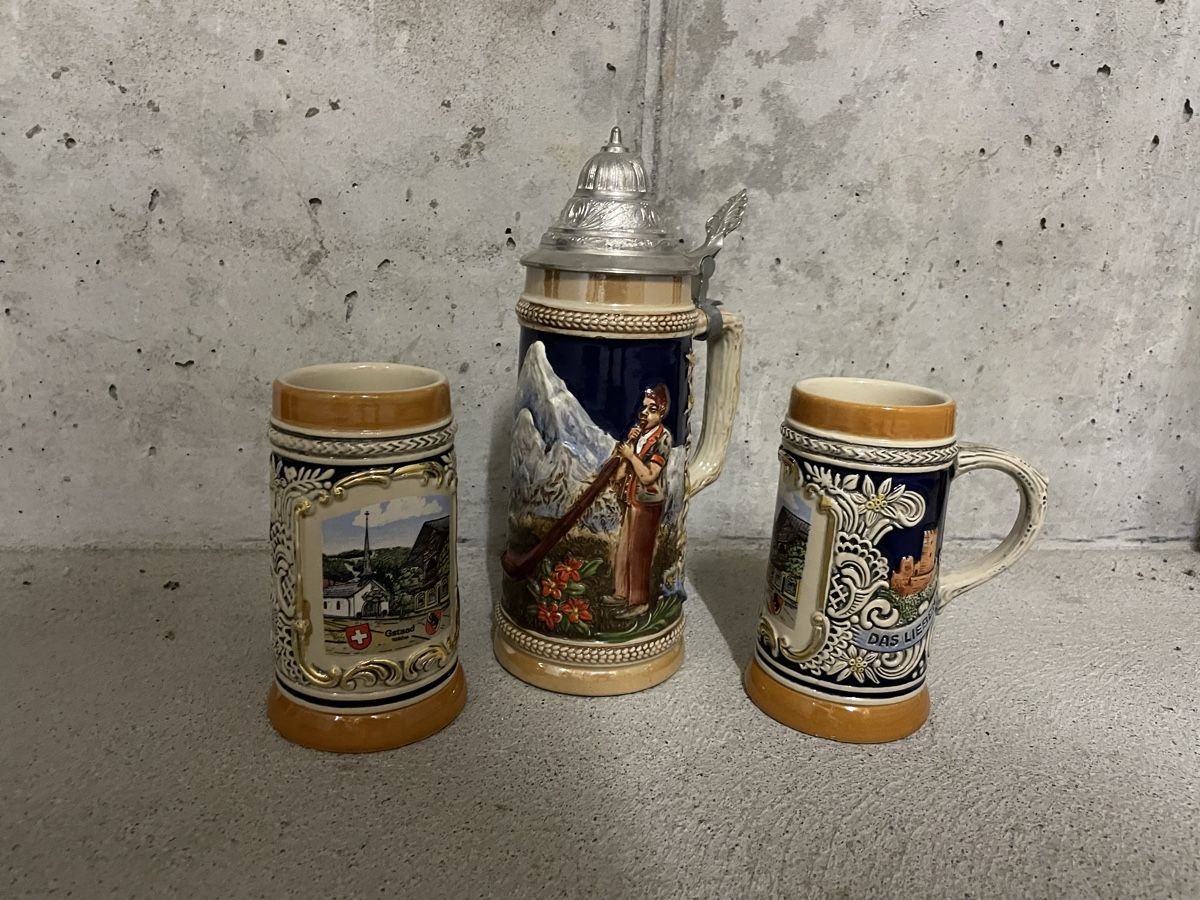 Caraffe: Vintage Bierkrüge, 3 Stk., Gerz – Nuovo (secondo la descrizione) da Kirchdorf AG venduto da only4us 1