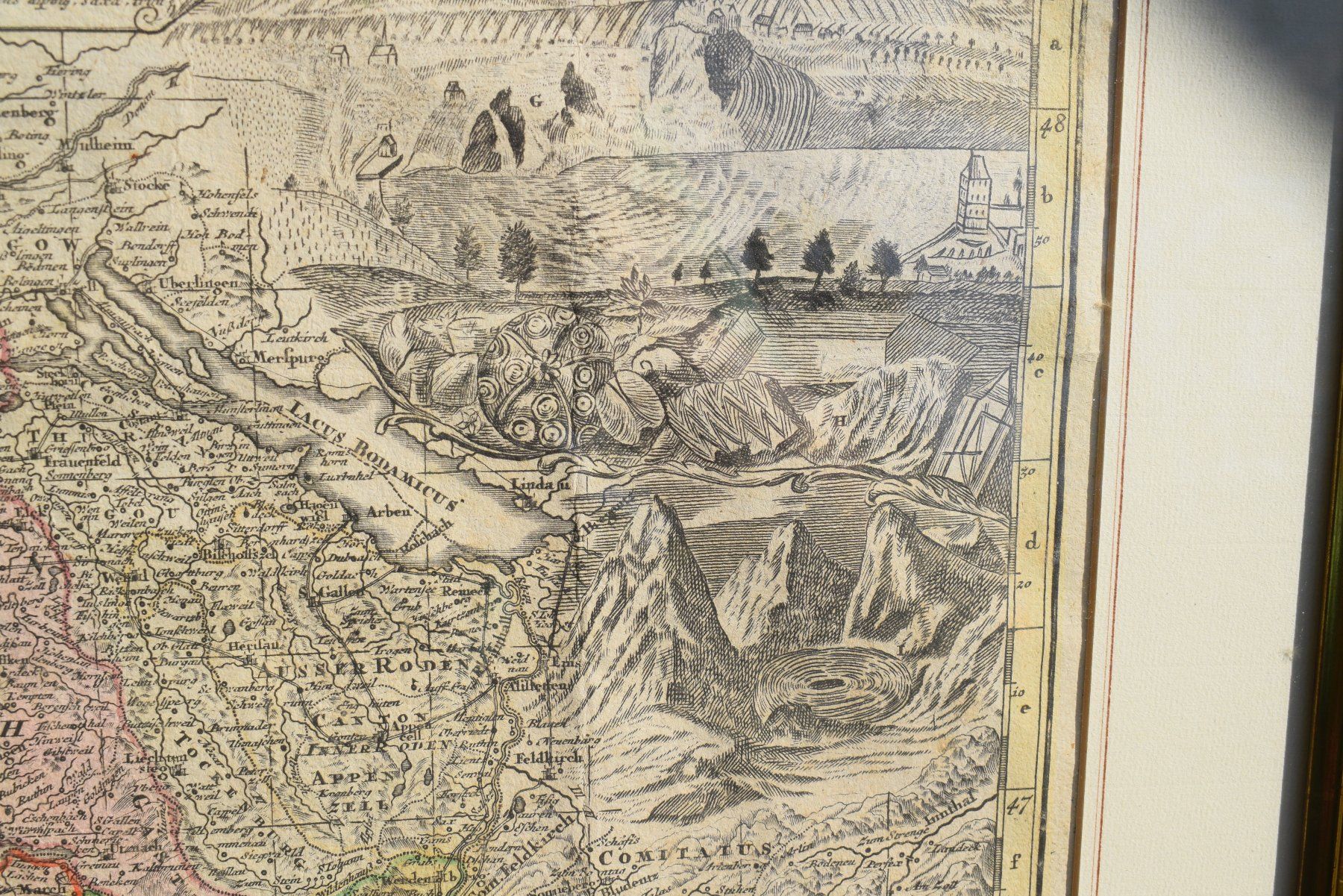 Stiche: Kupferstich Matthäus Seutter Helvetis 1730 – Gebraucht aus Brügg BE von Aristotolius 2